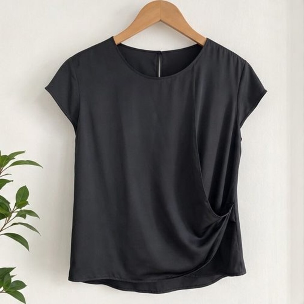 Black Pleated Blouse